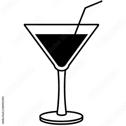Cocktail Glass  AI format, perfect for party, bar, and drink-themed designs. 