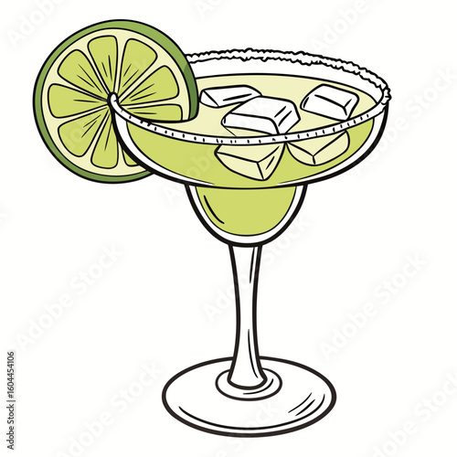 Margarita Glass  AI format, perfect for party, bar, and drink-themed designs. 