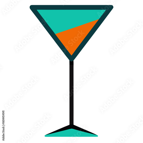 Martini Glass  AI format, perfect for party, bar, and drink-themed designs. 