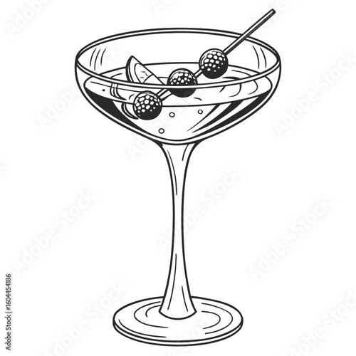 Martini Glass  AI format, perfect for party, bar, and drink-themed designs. 