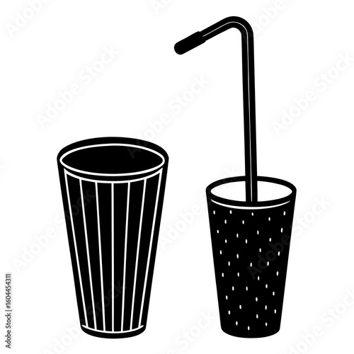 Straw and Stirrer  AI format, perfect for party, bar, and drink-themed designs. 