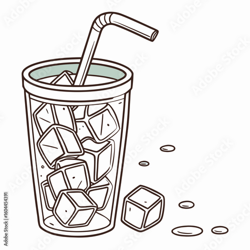 Tumbler with Ice  AI format, perfect for party, bar, and drink-themed designs. 