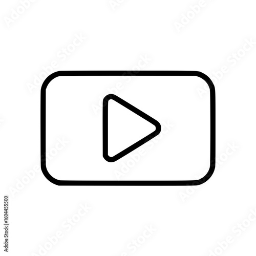 Free Download Outline icon of play button in a rectangular shape   - GFXLoad
