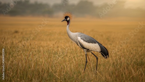 Wildlife bird known as Demoiselle crane (Anthropoides virgo)