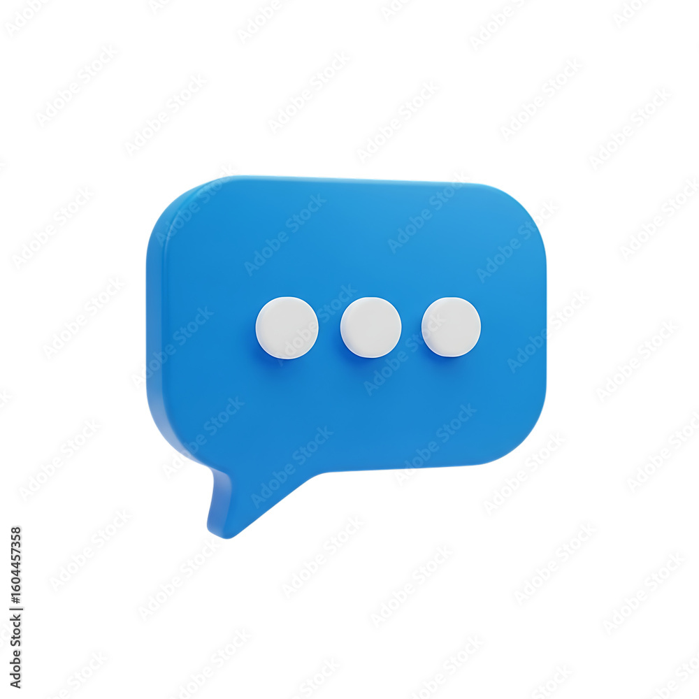Blue speech bubble with three dots icon isolated on transparent background Blue speech bubble with three dots icon isolated on transparent background