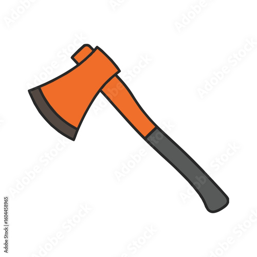 Orange and Grey Axe Tool for Wood Chopping and Outdoor Activities