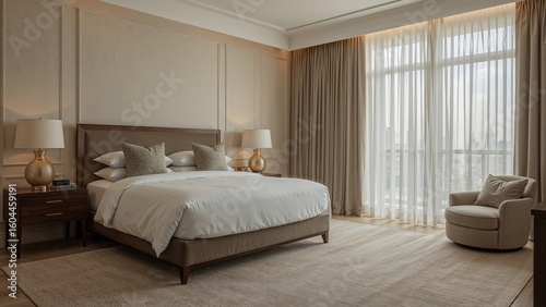 Comfortable bedroom arrangement in a newly constructed dwelling