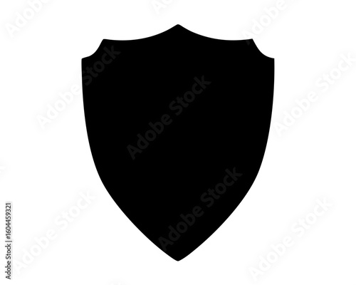 Black silhouette of a shield with a classic heraldic shape