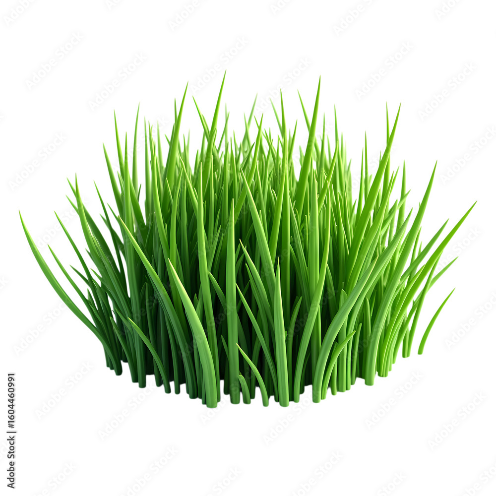 Naklejka premium Lush Green Grass Clump isolated on transparent background