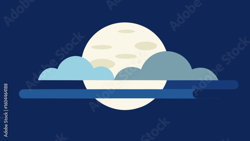 Full Moon Over Ocean Clouds