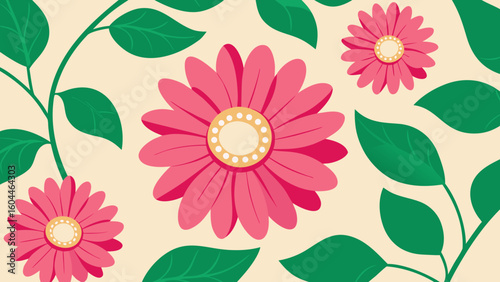 african daisy floral pattern