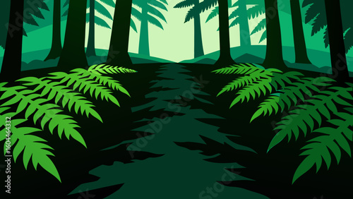 fern forest floor shadows
