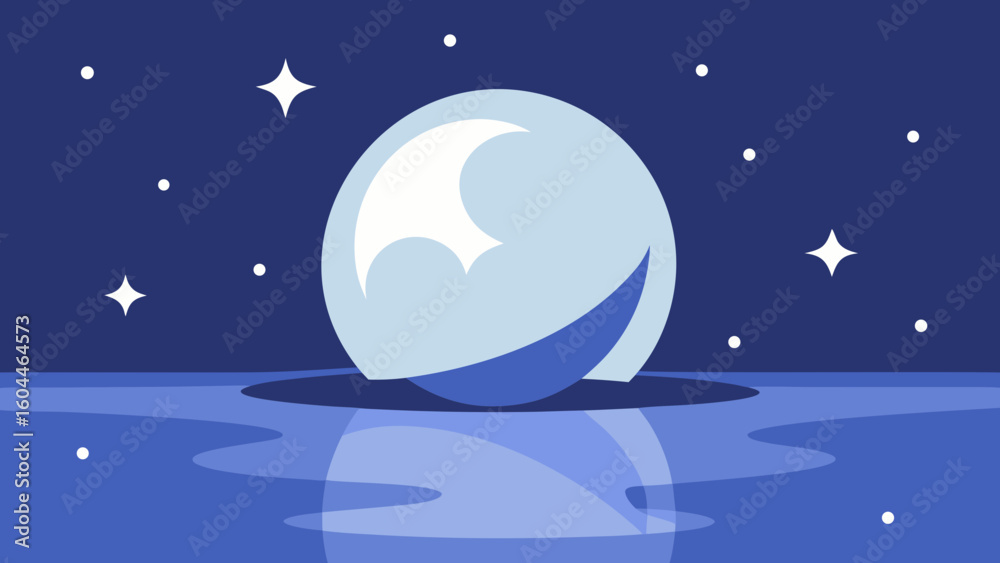 Fototapeta premium moon on water at night