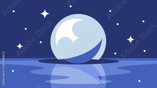 moon on water at night