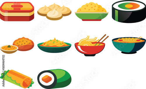 set of foods vector