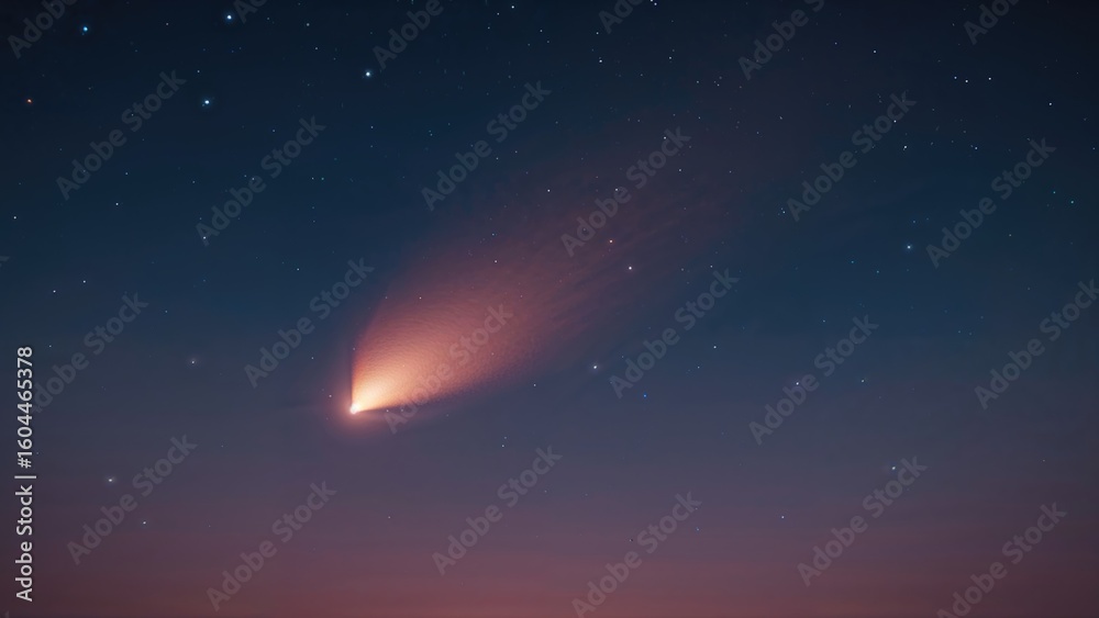Fototapeta premium Evening sky illuminated by a passing comet