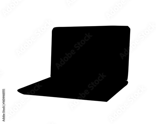 Silhouette of a chair with a seat and backrest against white background