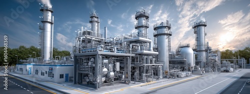 Inside a Vast Modular Hydrotreater Plant in a Petrochemical Complex with Advanced Equipment and Infrastructure