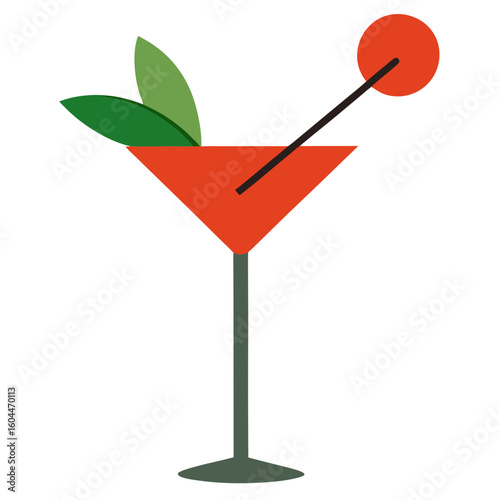 Cocktail Garnish Pick  AI format, perfect for party, bar, and drink-themed designs. 