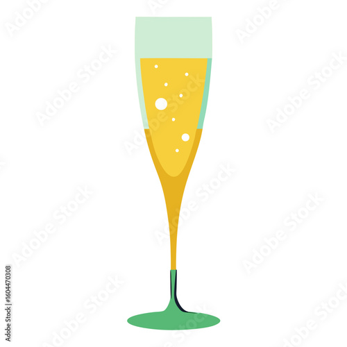 Champagne Flute  AI format, perfect for party, bar, and drink-themed designs. 