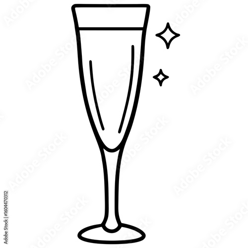 Champagne Flute  AI format, perfect for party, bar, and drink-themed designs. 