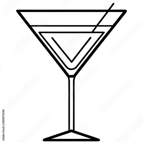 Martini Glass  AI format, perfect for party, bar, and drink-themed designs. 