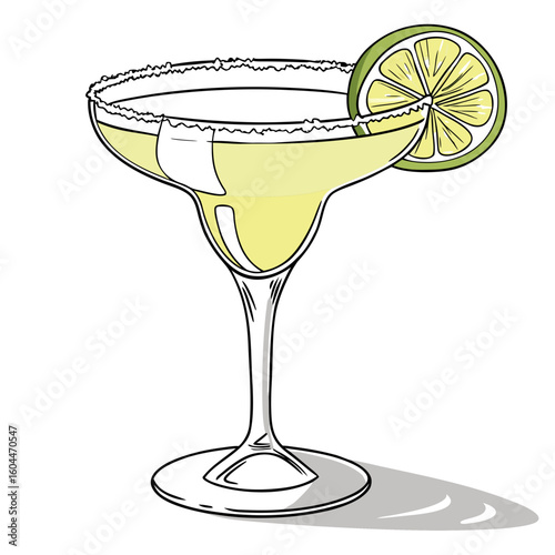 Margarita Glass  AI format, perfect for party, bar, and drink-themed designs. 