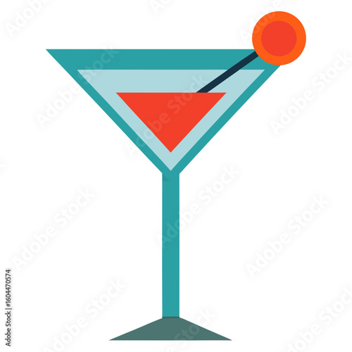 Martini Glass  AI format, perfect for party, bar, and drink-themed designs. 
