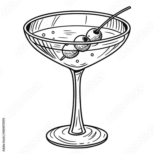 Martini Glass  AI format, perfect for party, bar, and drink-themed designs. 