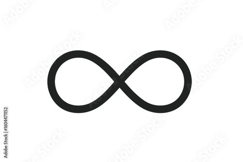 Infinity Symbol Vector Illustration, Minimalist Black Loop Icon, Eternity, Endless Concept, Limitless, Timeless Design Element for Logo, Branding, Spiritual, Mathematical, Modern Abstract Art