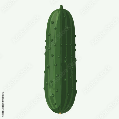 Fresh Green Cucumber Isolated on White Background Organic Vegetable