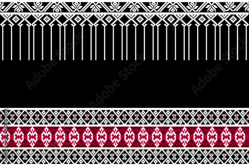 Traditional Ornamental Border with Geometric and Floral Elements