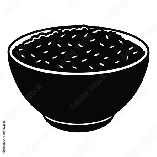 Nutritionist element isolated rice bowl on white background
