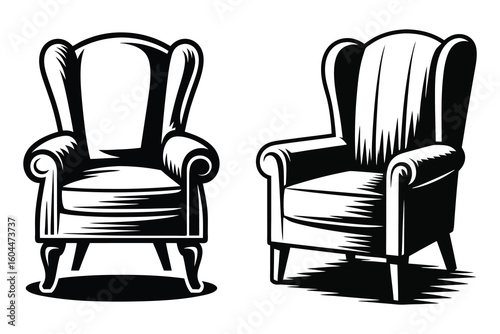 Chic Armchair Collection Black Silhouette

