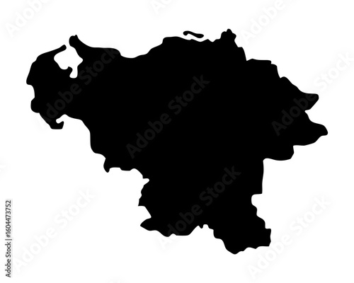 Detailed black silhouette outline map of Voronezh Oblast of Russia
