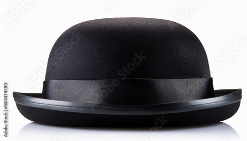 Obraz na płótnie black bowler hat front view isolated