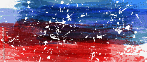 Abstract grunge brushed lines in flag colors with vintage texture. Template for horizontal banner.