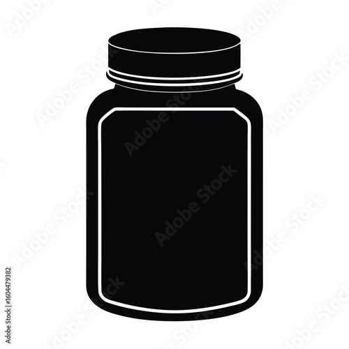 Nutritionist element isolated supplement jar on white background