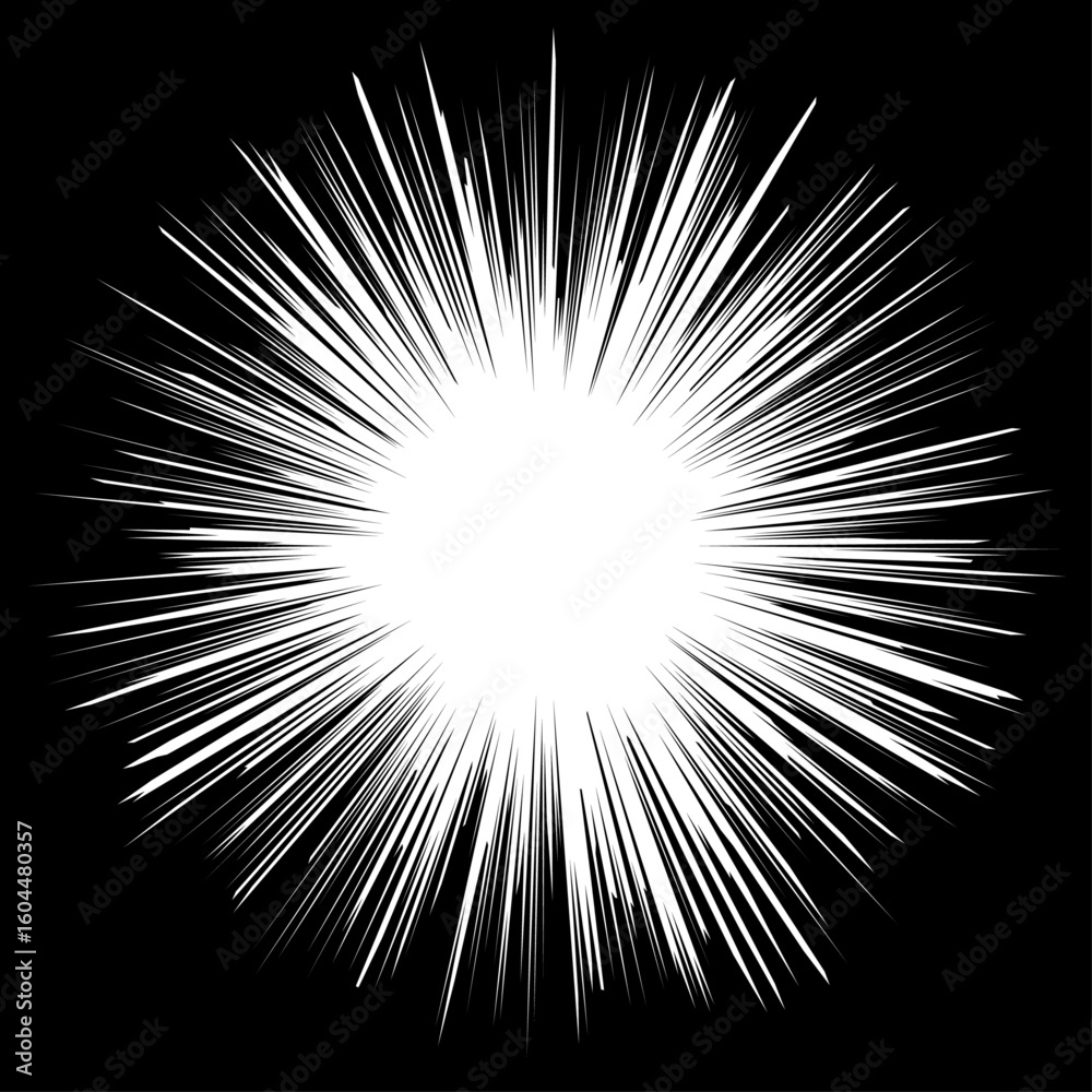 Obraz premium 漫画に使える集中線素材