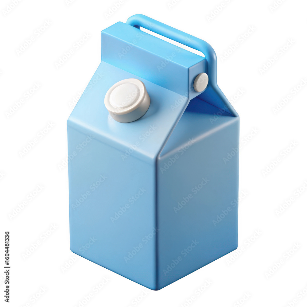 Fototapeta premium 3d light blue milk carton isolated on transparent background