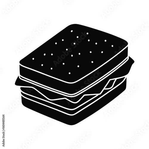 Nutritionist element isolated tofu sandwich on white background
