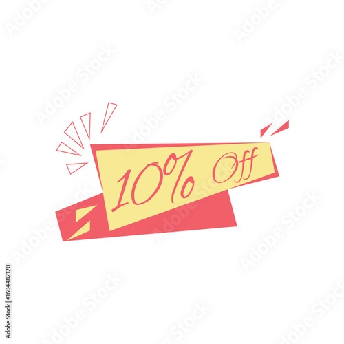 Sale off vector 10%  discount tag. Different discount price, special offer, big discount. Advertisement clearance sale offer sign.