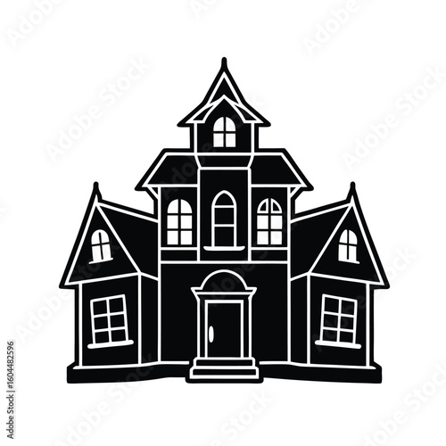  haunted-house-with-glowing-windows--outlined-style