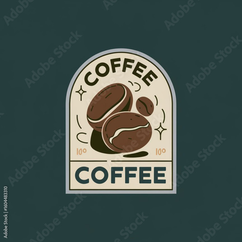 Brewtiful Coffee Bean Badge for Cafe or Restaurant Branding Needs, Perfect for Logos and Promotional Designs, Retro Charm