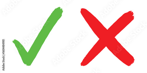 green tick mark. red cross mark icons. yes and no buttons do and don't button checkmark and cross mark button. vector illustration on transparent background 