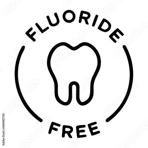 Fluoride Free Icon on Transparent Background  