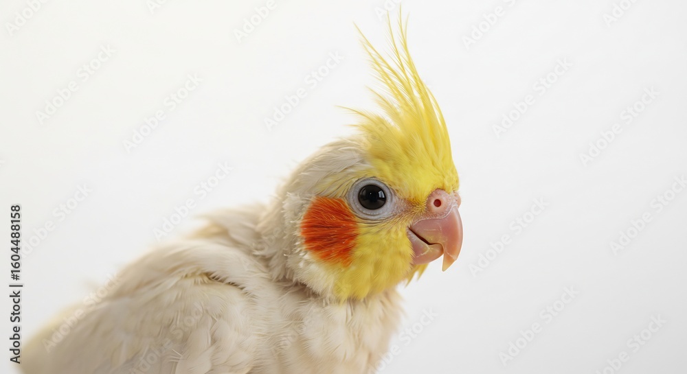 Obraz premium 愛らしいセキセイインコ 柔らかな光浴びて微笑む. AI Generated