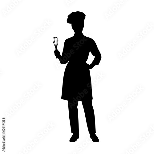Cook silhouette. Woman chief silhouette