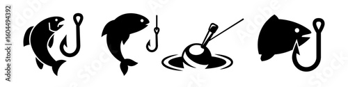 Fishing icon. Fishing icon set