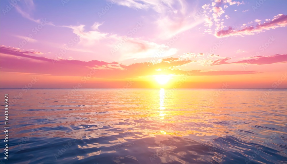 Obraz premium Blurry sunset over ocean